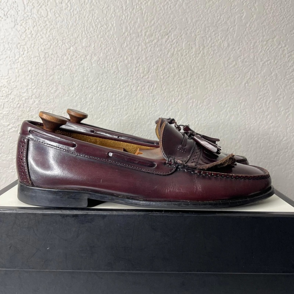 G H Bass & Co.‎ Weejuns Kiltie Tassel Loafer Burgundy Leather Slip On Men's 12 D
